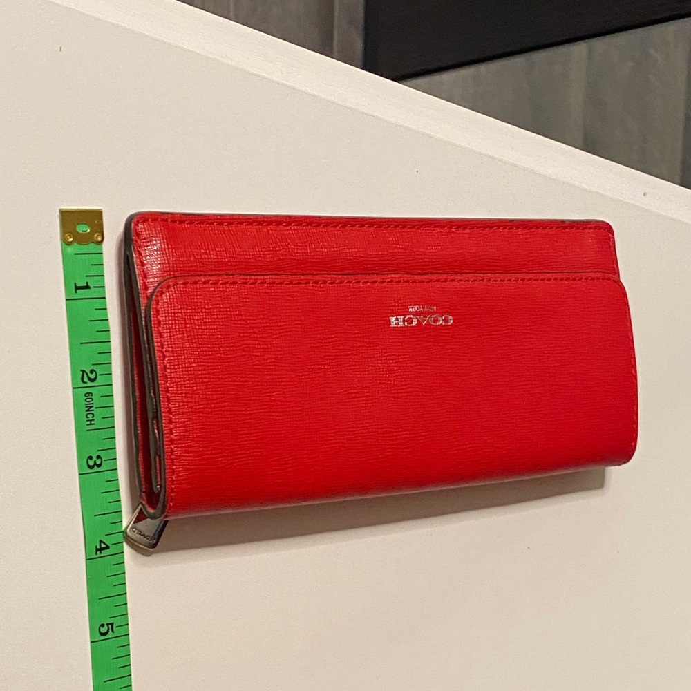 Coach bright red slim wallet